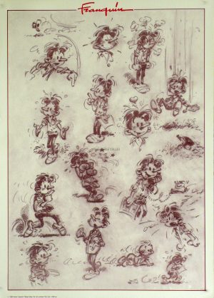 FRANQUIN. Affiche Édition d'Art. "Modeste en esquisses"