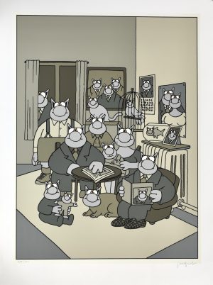 Geluck • Sérigraphie - Le Chat de Geluck "Famille"