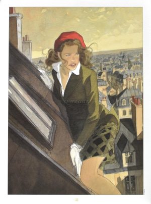 Gibrat  Art edition poster "Jeanne sur les toits 3" (Jeanne on the rooftops 3)