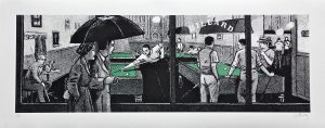 Götting "Panoramique billard" Estampe pigmentaire numérotée signée E.A
