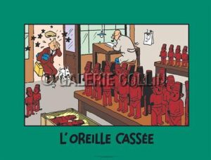 HERGÉ . TINTIN "Broken Ear" poster