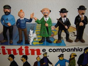 HERGÉ . Tintin and his companions. Series of 6 figures
