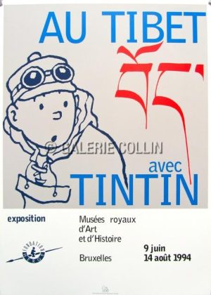 HERGÉ . TINTIN - Exhibition poster "In Tibet with Tintin" 1994
