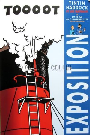 HERGÉ . TINTIN - Exhibition posterTintin, Haddock and the Boats" 1999