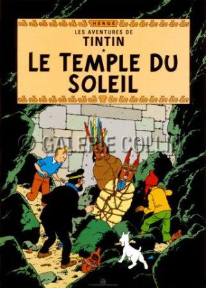 HERGÉ . TINTIN Poster "Cover Le Temple du Soleil" (The Temple of the Sun)