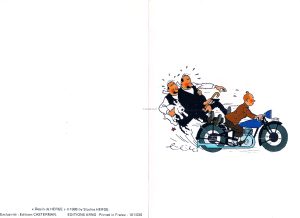 Hergé • "TINTIN à moto" Carte double