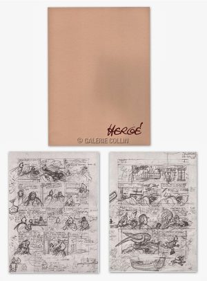 Hergé - TINTIN - PROJET POUR LES PLANCHES N° 1 &amp; 2 DE TINTIN ET L'ALPH-ART
