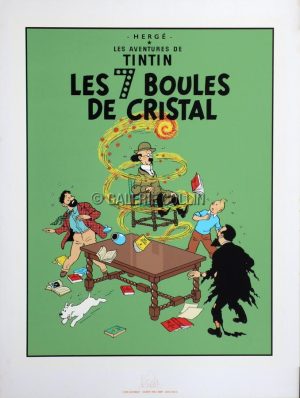 HERGÉTINTIN . SILKSCREEN - "THE 7 CRYSTAL BALLS