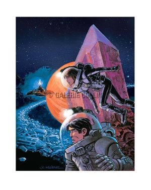 MEZIERES. Valérian et Laureline . Affiche édition d'art "Bienvenue à Alflolol"