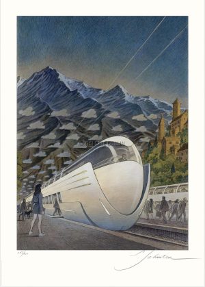 Schuiten • Affiche édition d'art "Futura Train" numérotée signée, limitée à 400 ex.