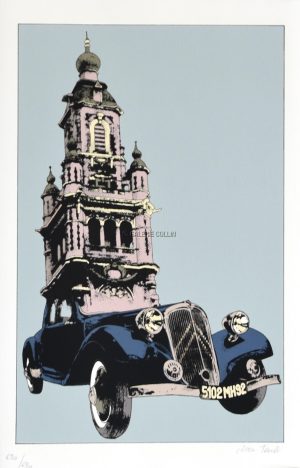 Jean Teulé • Silkscreen print "Citroën and Comics," numbered, signed, and limited to 650 copies.