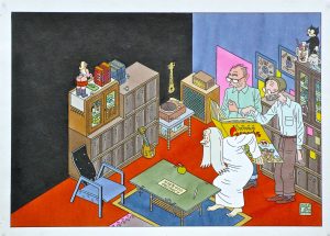 Joost Swarte - "Robert Crumb and Joost Swarte read Genesis" superb original