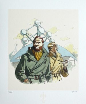 André JUILLARD • Affiche "Blake & Mortimer Atomium 58" numérotée signée 199 ex.