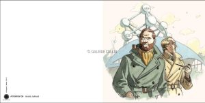 Juillard . Carte postale double "Blake &amp; Mortimer Atomium 58"