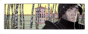 JUILLARD. Sérigraphie "Le Chevalier Vénitien"  E.A. 20 ex. / 115 x 45,5 cm
