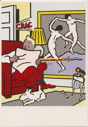 LICHTENSTEIN . Carte Postale "Tintin reading"