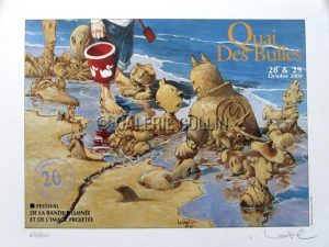 LOISEL  Poster for the "Festival Quai des Bulles 2000," numbered and signed.