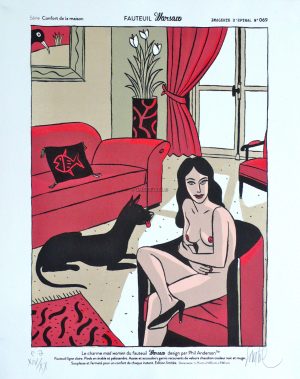 Loustal . Chromolithographie " Fauteuil Warsaw" E.A. N° & signée xx ex. : 179€