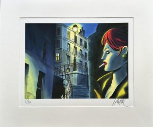 LOUSTAL • ESTAMPE PIGMENTAIRE "L'escalier" - SIGNÉE, LIMITÉE ET NUMÉROTÉE 30 ex.