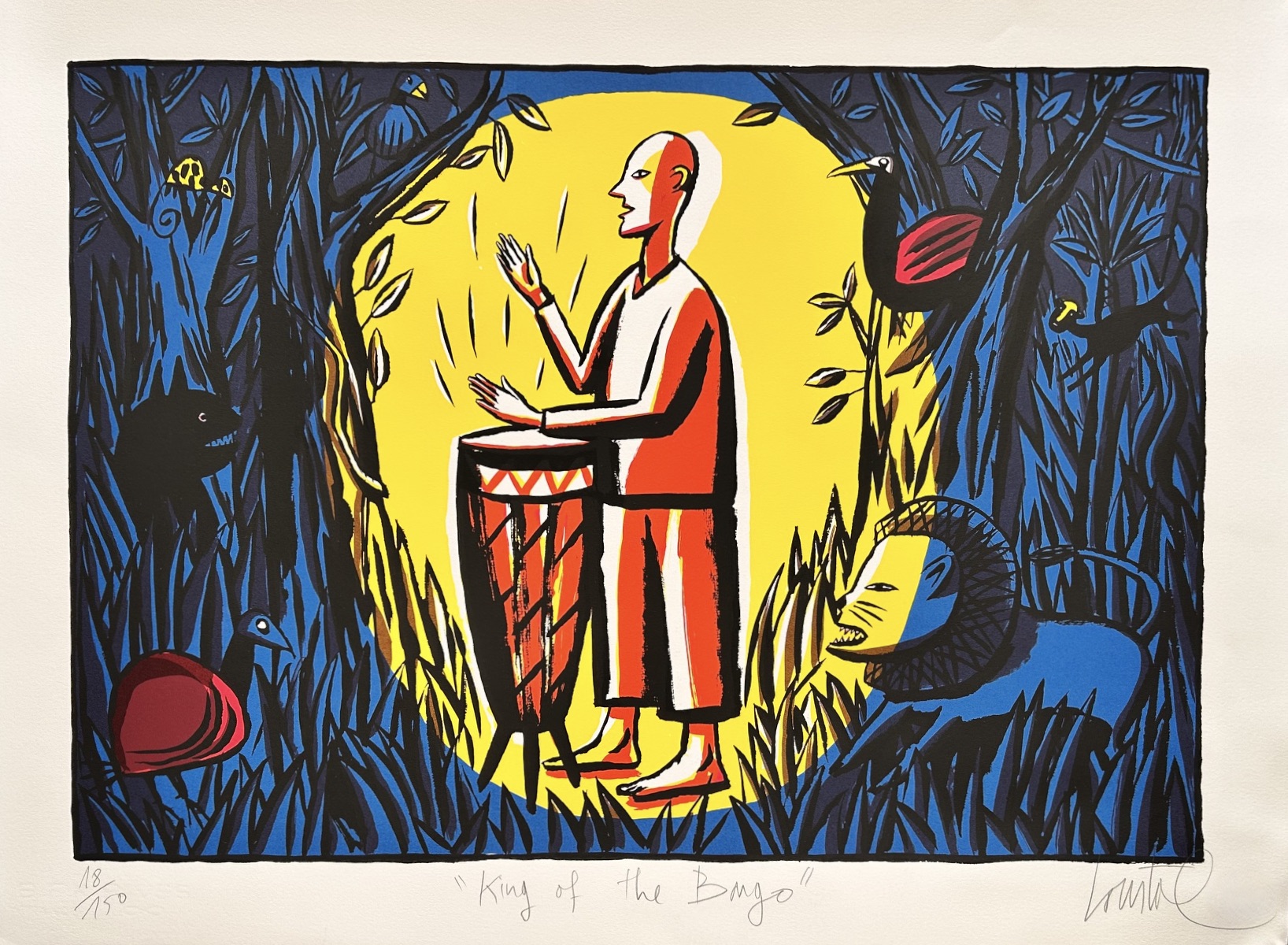 loustal-sérigraphie"King of the Bongo" numérotée signée à 150ex