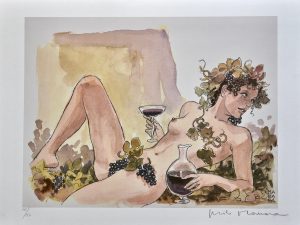 Manara • Affiche édition d'art "Bacchus Bacchante Esquisse" Numérotée et signée 150ex.