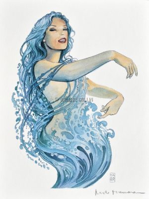 Manara - Affiche "Sirène bleue" signée