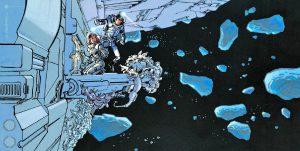 MEZIERES. Valérian et Laureline. Affiche édition d'art "L'espace" Numérotée signée limitée 199ex.