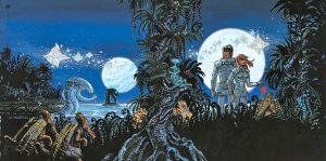 MEZIERES. Valérian et Laureline . Affiche édition d'art "Les habitants du ciel"