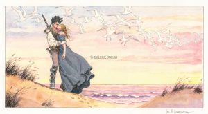 Milo Manara Un été indien - violet" Estampe pigmentaire. Signé numeroté 50 ex
