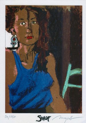 Moynot Emmanuel • "Femme mélancolique" ex-libris n° et signé