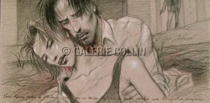 Enki BILAL • Affiche 25x50 - de Julia &amp; Roem "Vous lèvres, portes de l'haleine..."