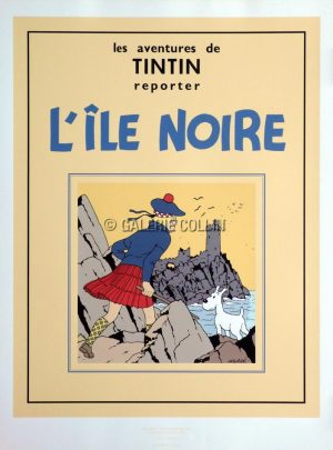 TINTIN . SERIGRAPHIE - Cover " L' ILE NOIRE " (The Black Island)