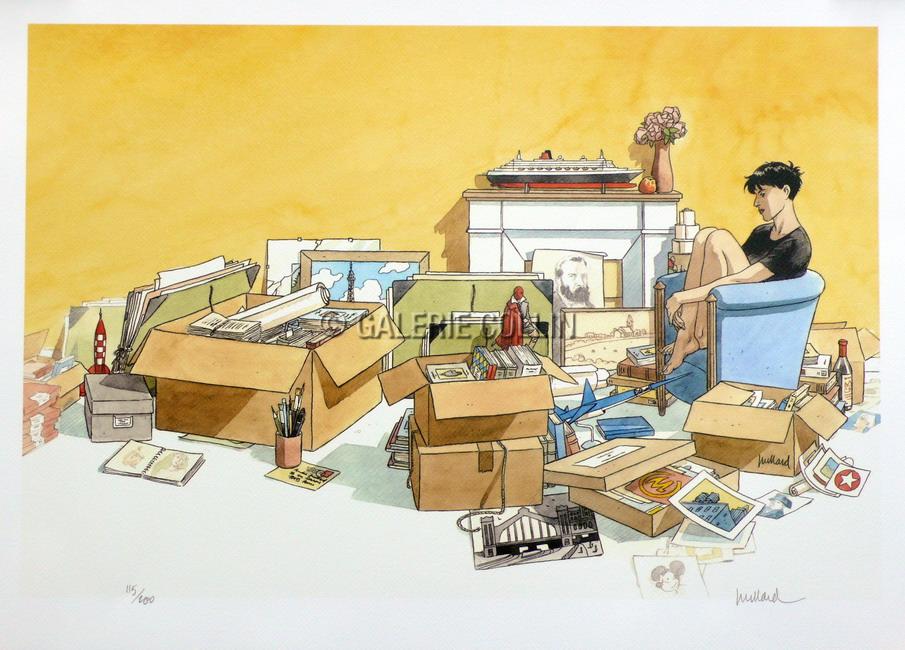 JUILLARD . AFFICHE édition D 'ART- Impréssion aux encres E.A. SIGNÉ " LA BOITE A DESSIN"
