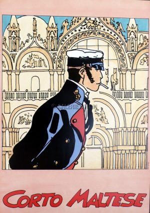 PRATT. CORTO . AFFICHE  -  " CORTO MALTESE à VENISE "