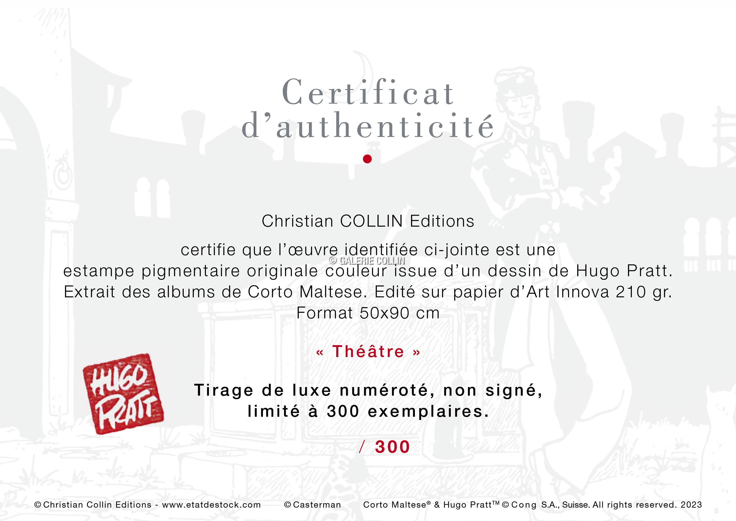 PRATT • "Corto théâtre" Tirage de luxe limité à 300ex. – Image 2
