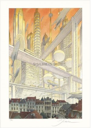 Schuiten • Affiche édition d'art "Utopies bruxelloises" numérotée,signée limitée à 400ex.