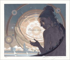 Schuiten / Durieux • Sérigraphie "Sur les épaules des Géants" numérotée signée limitée à 200ex.