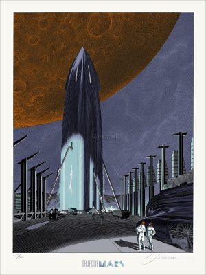 Schuiten • Sérigraphie "Objectif Mars" numérotée ,signée limitée à 200ex.