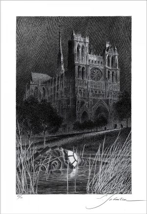 Schuiten Pigment print "The Return of Captain Nemo  The Cathedral," signed and numbered