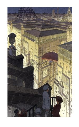 SCHUITEN . Affiche édition d'art "Paris, Les Halles la nuit"Numérotée signée limitée à 299