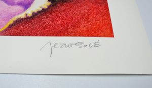 Jean Solé . Estampe pigmentaire "Jimi Hendrix" Numérotée signée 99ex.