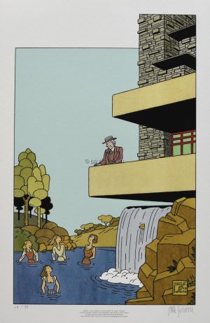 SWARTE • "Frank Lloyd Wright, the women" Estampe numérotée signée 35ex.