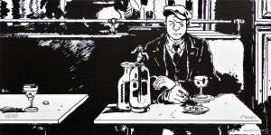 Tardi- Affiche "1915 AU BISTROT"signée numerotée 50 ex.