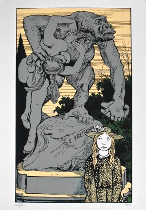 Tardi "Gorilla" Silkscreen Print - A Tribute to E. Fremiet - Signed and numbered, limited to 350 copies.