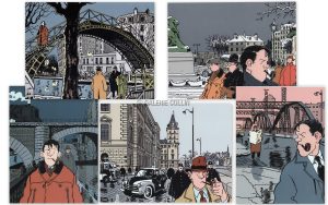 TARDI • Nestor Burma . 5 affiches "Arrondissements de Paris"