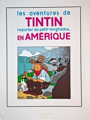 TINTIN . SERIGRAPHIE - Couverture "TINTIN en Amérique"
