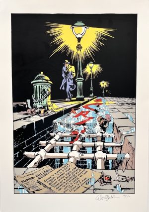 Will Eisner . Rare sérigraphie "Spirit Crime alley "numérotée signée