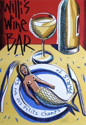 Loustal . Sérigraphie " Willi's wine bar" E.A signée