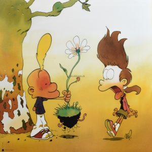 ZEP . AFFICHE ÉDITION D'ART."Titeuf et Nadia"